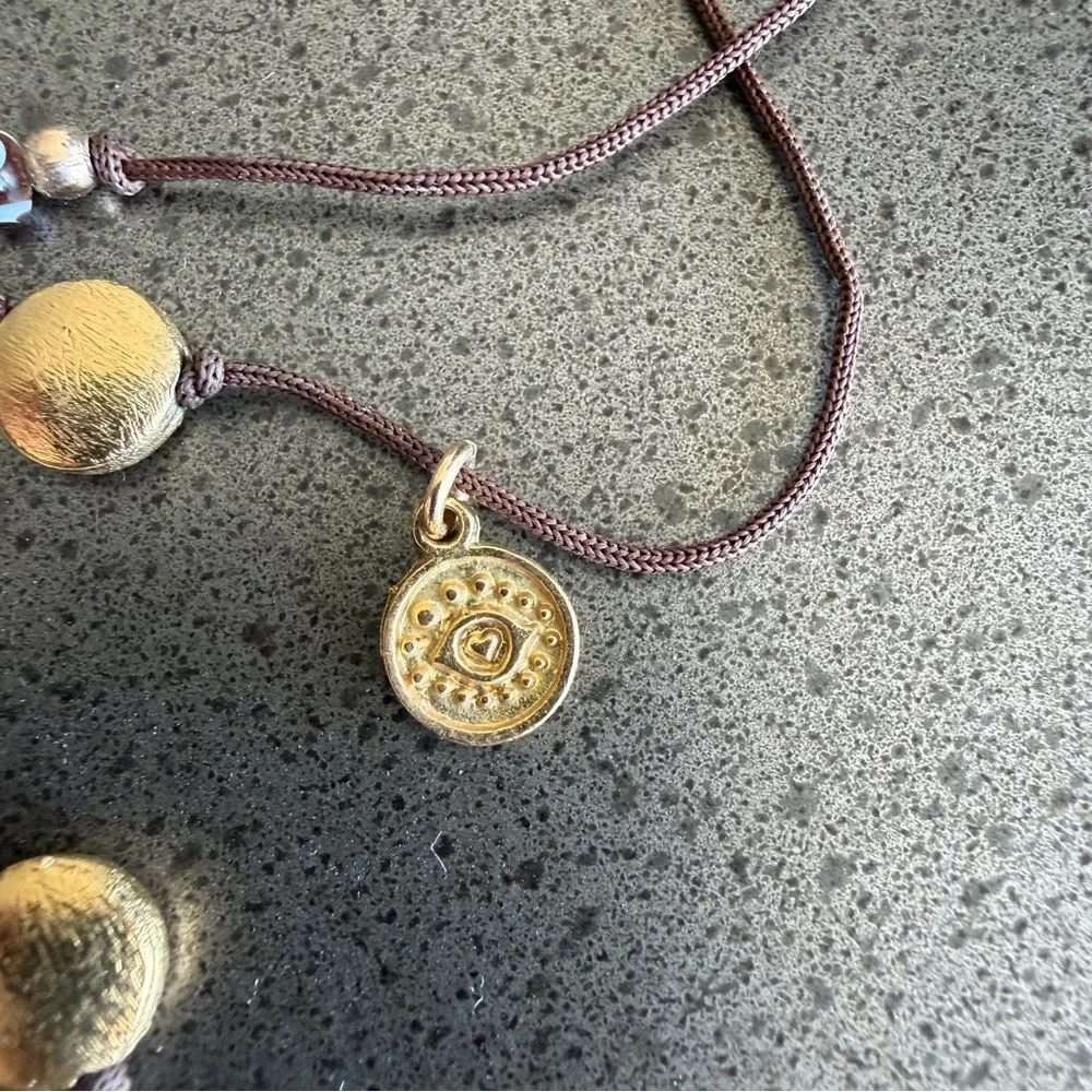 Blee Inara Bold Matte Gold Disc Adjustable Necklace